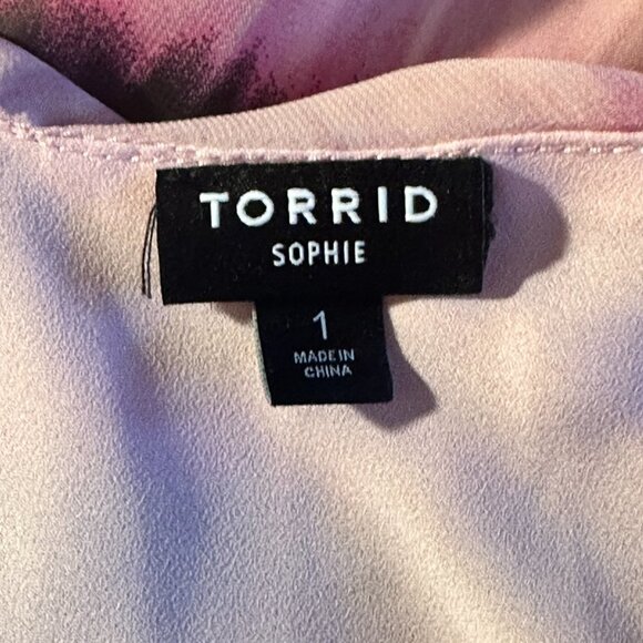 Women's Plus 1 Torrid Sophie Pink Tie Dye Tank Stripes Adjustable Straps - Picture 5 of 7